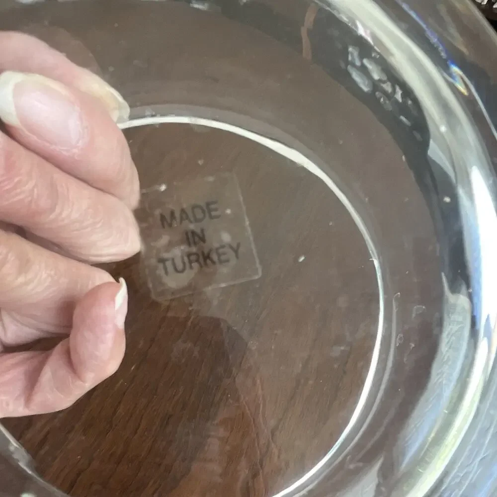 Denizli Handmade Clear Glass Round Canister with Lid, Made in Turkey